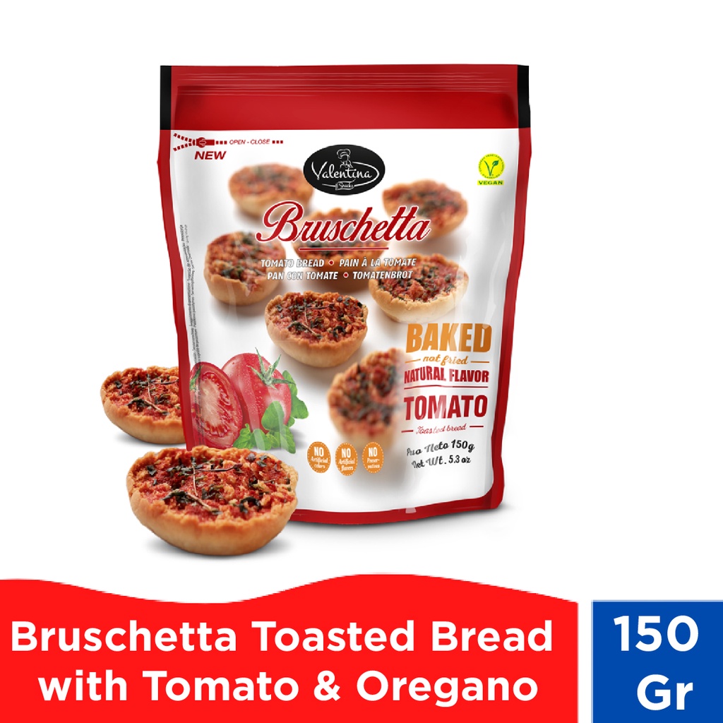 Jual Valentina Bruschetta Toasted Bread with Tomato ans Oregano 150 gr