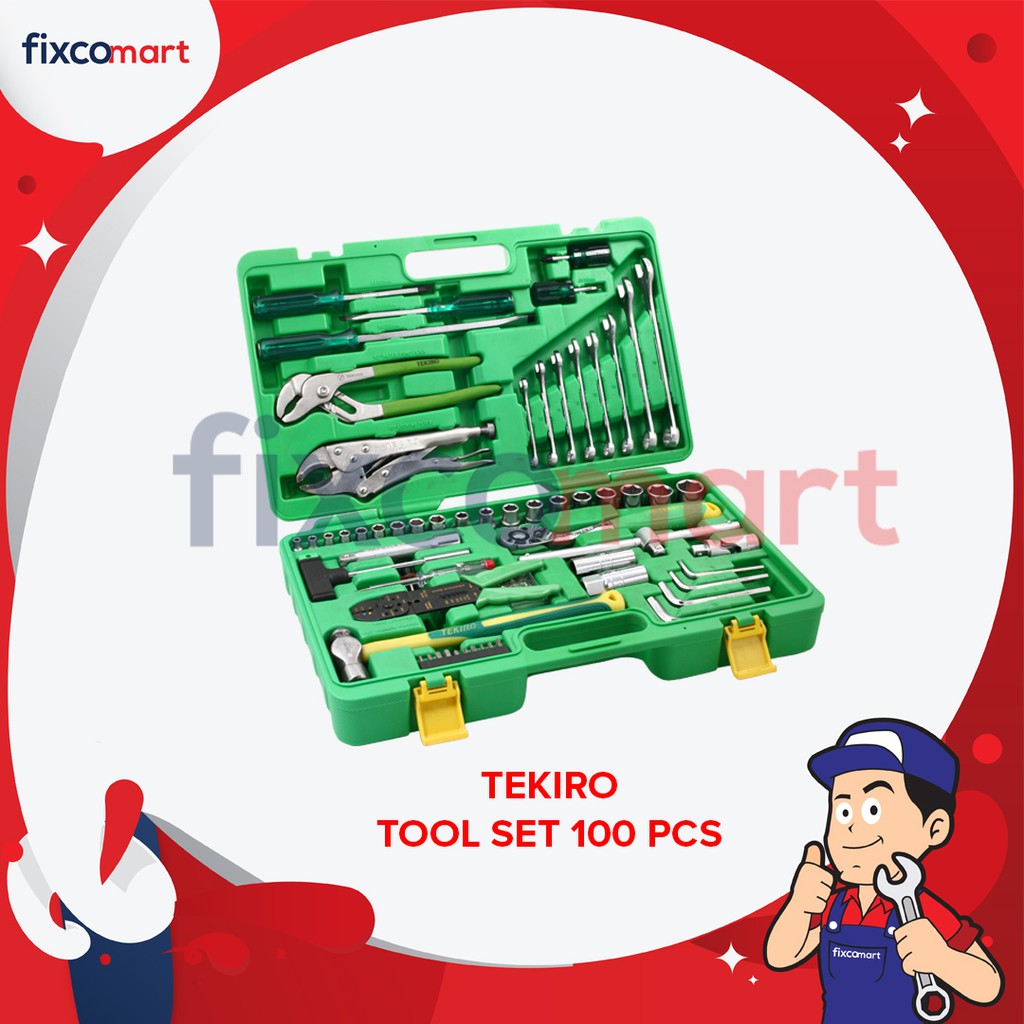 Jual Tekiro Tool Set 100 Pcs / Tekiro Mechanic Tools 100 Pcs Shopee
