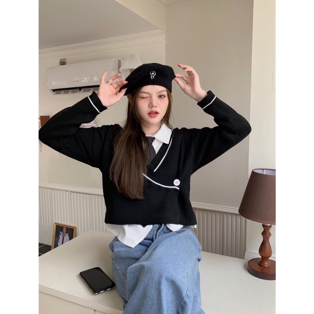 Jual [FG] Swag Button on Side Knit Blouse BL0479 | Shopee Indonesia