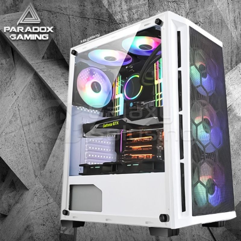 Jual Casing PC Paradox Gaming Loudwire Putih ATX TEMPERED GLASS ...