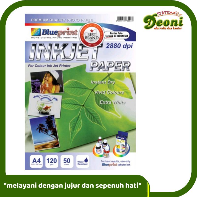 Jual Blueprint Injek Paper Kertas Photo Injek Paper A4 120gsm 50sheet ...