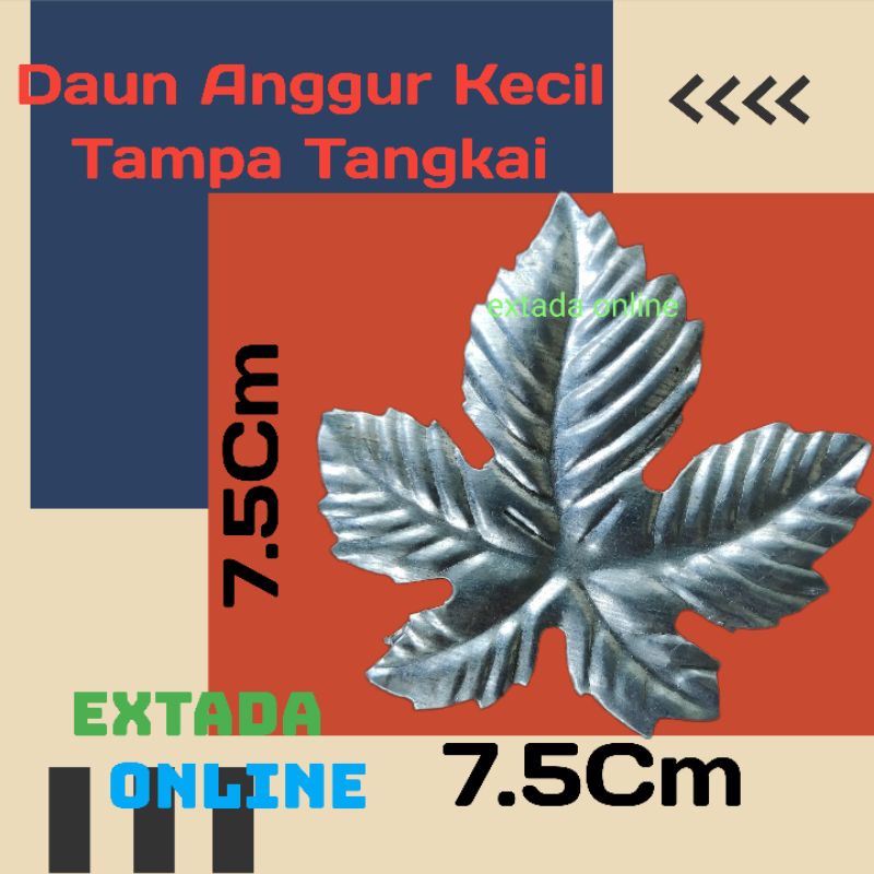 Jual Ornamen Pagar Daun Anggur Tampa Tangkai Kecil Aksesoris Plat Besi