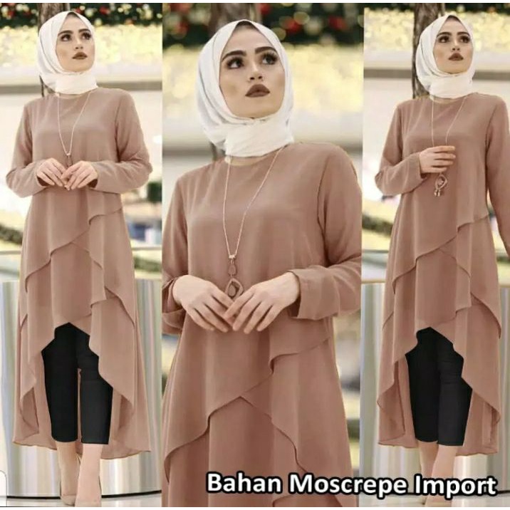 Promo Baju Long Tunic Fashion Nagita Tunic Wanita Model Terbaru