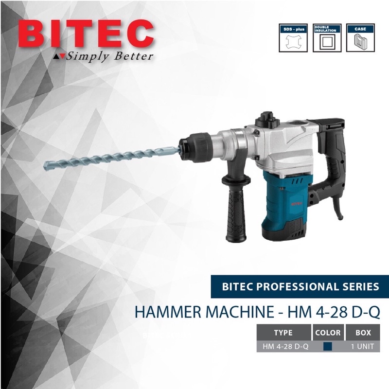 Jual Mesin Bor Beton / Rotary Hammer Bitec HM 4-28 D / Mesin Pemecah ...