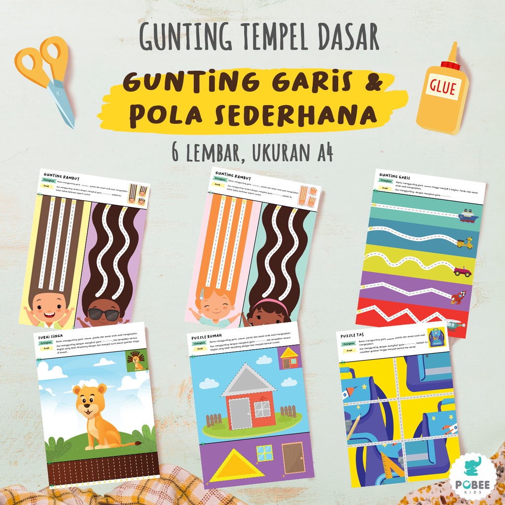 Jual Lembar Kertas Gunting Tempel – Worksheet Level 2 | Shopee Indonesia
