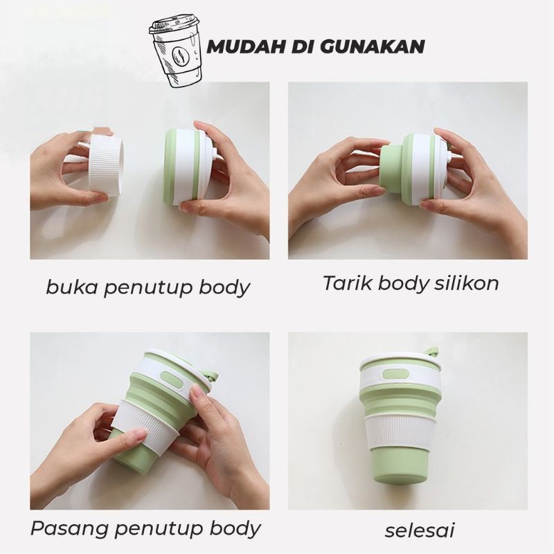 Jual Gelas Lipat Silikon Ml Bpa Free Shopee Indonesia