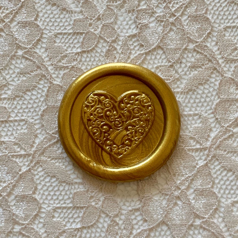 Jual Love Quilling (Antique Gold) - 1 Pcs Seal wax sticker instan siap ...