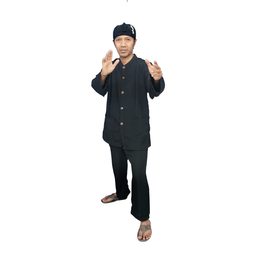 Jual set baju pangsi sunda dewasa / pangsi hitam jawa barat / baju adat