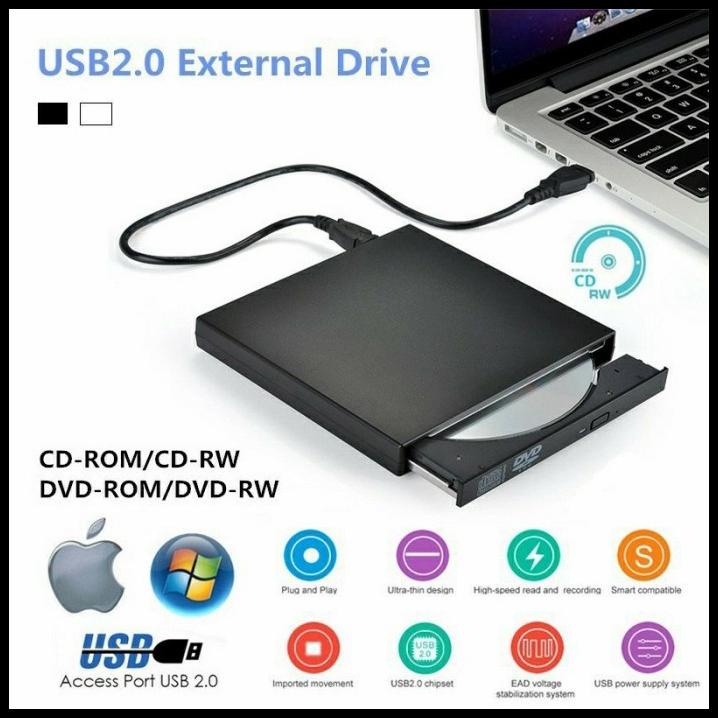 Jual Drive Disk Dvd Eksternal Pembakar Cd Usb Pc CdRw Pemutar Cd / Dvd