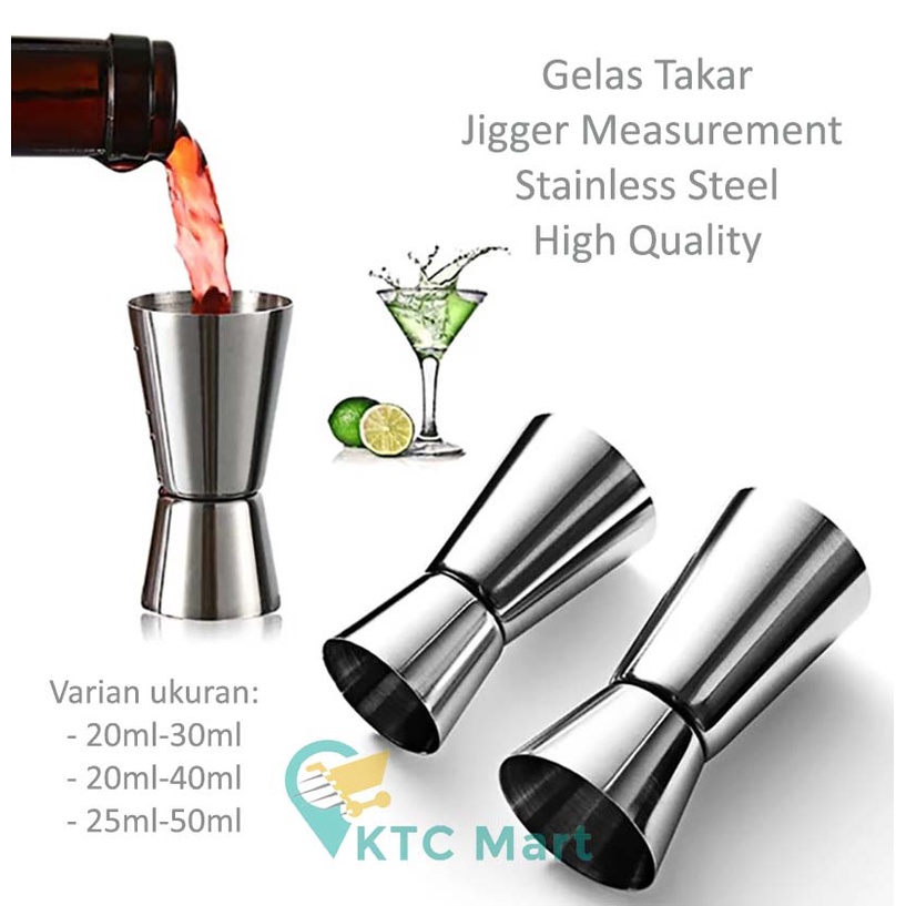 Jual Ktcmart Jigger Stainless Steel Gelas Ukur Minuman Measure Cup Takaran Sirup Gelas Takar 0013