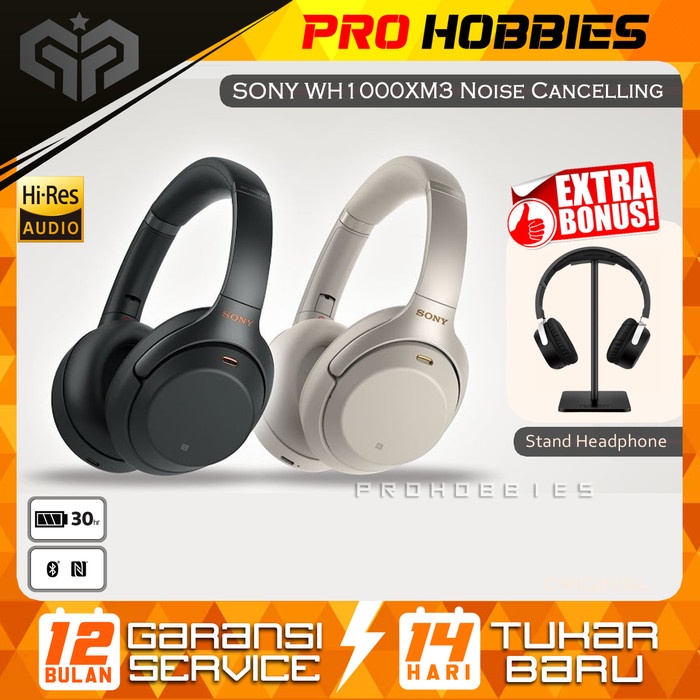 Jual Sony WH-1000XM3 Wireless Noise-Canceling Over-Ear Headphones