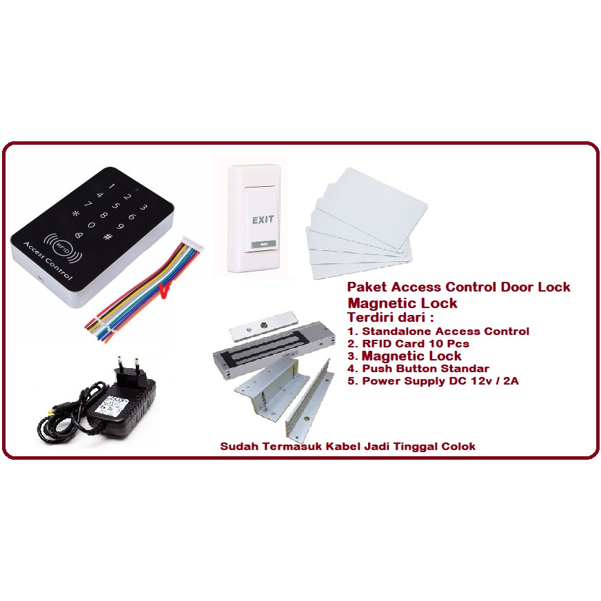 Jual Paket RFID Access Control - Door Lock Magnetic Lock 180Kg 400Lbs ...