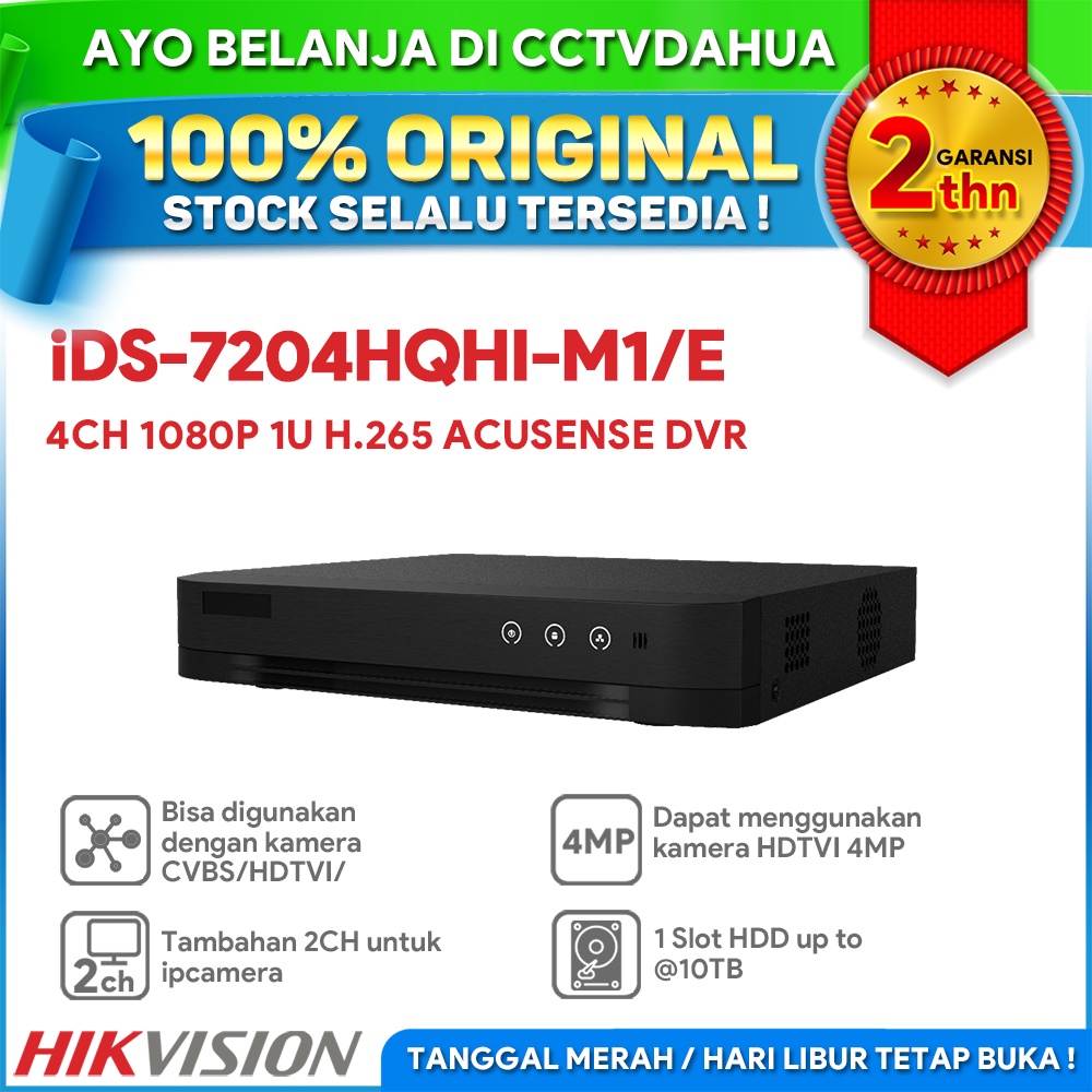 Jual HIKVISION IDS-7204HQHI-M1/E 4-CH 1080P 1U H.265 ACUSENSE DVR ...