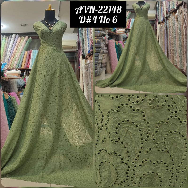 Jual Kain Katun Bordir Emboss AVN-22148 D#4 No 6 | Shopee Indonesia