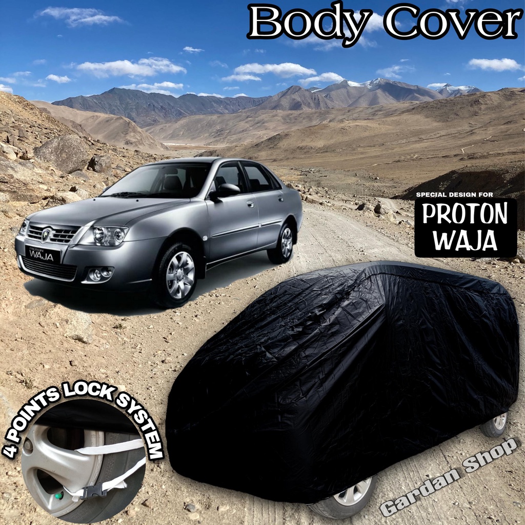 Jual Sarung Mobil PROTON WAJA Hitam POLOS Body Cover Proton Waja Full ...