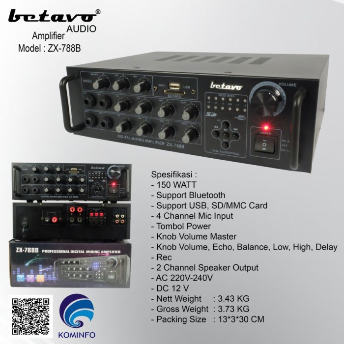 Jual Power Amplifier Betavo Zx788 B Usb Bluetooth Original Professional ...