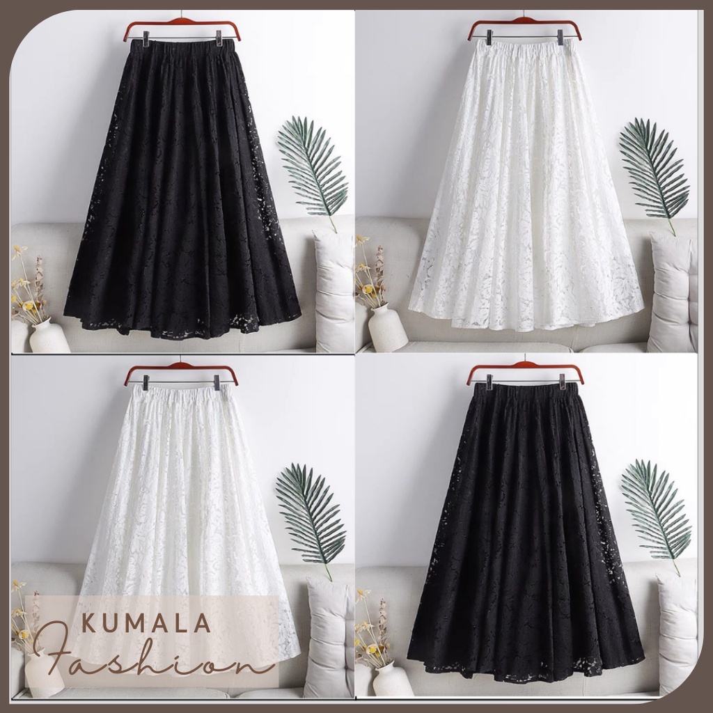Jual Rok Panjang Wanita / Rok Maxi Woman / Rok Renda Casual / Bawahan ...