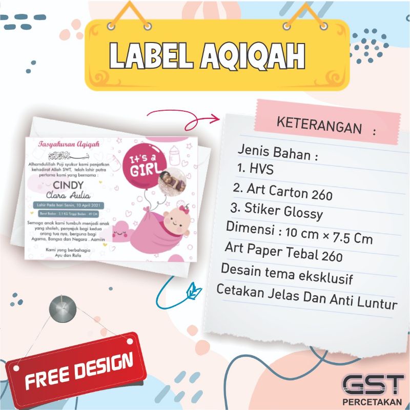 Jual Stiker Aqiqah Bayi / Stiker Aqiqah / Souvenir Aqiqah Bayi | Shopee ...