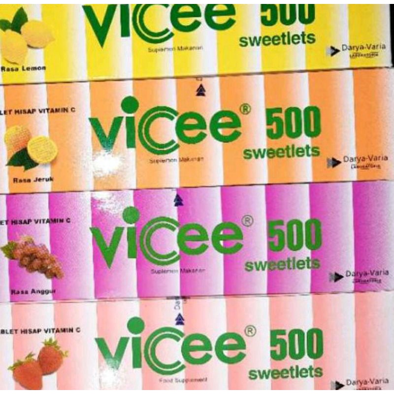 Jual ViCee Vitamin C 500 (1box isi 100tablet) All varian. | Shopee ...