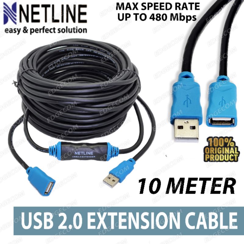 Jual NETLINE Kabel USB 2.0 / USB 3.0 Extension Aktif / Extender Active ...