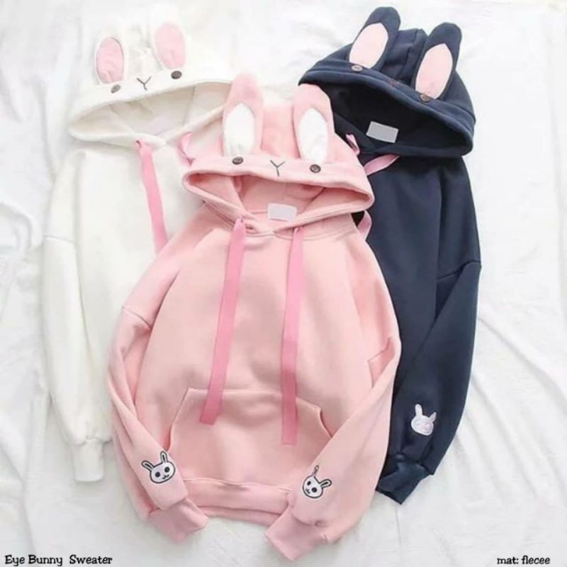 Jual EYE BUNNY HOODIE SWEATER HOODIE RABBIT EBH Shopee Indonesia