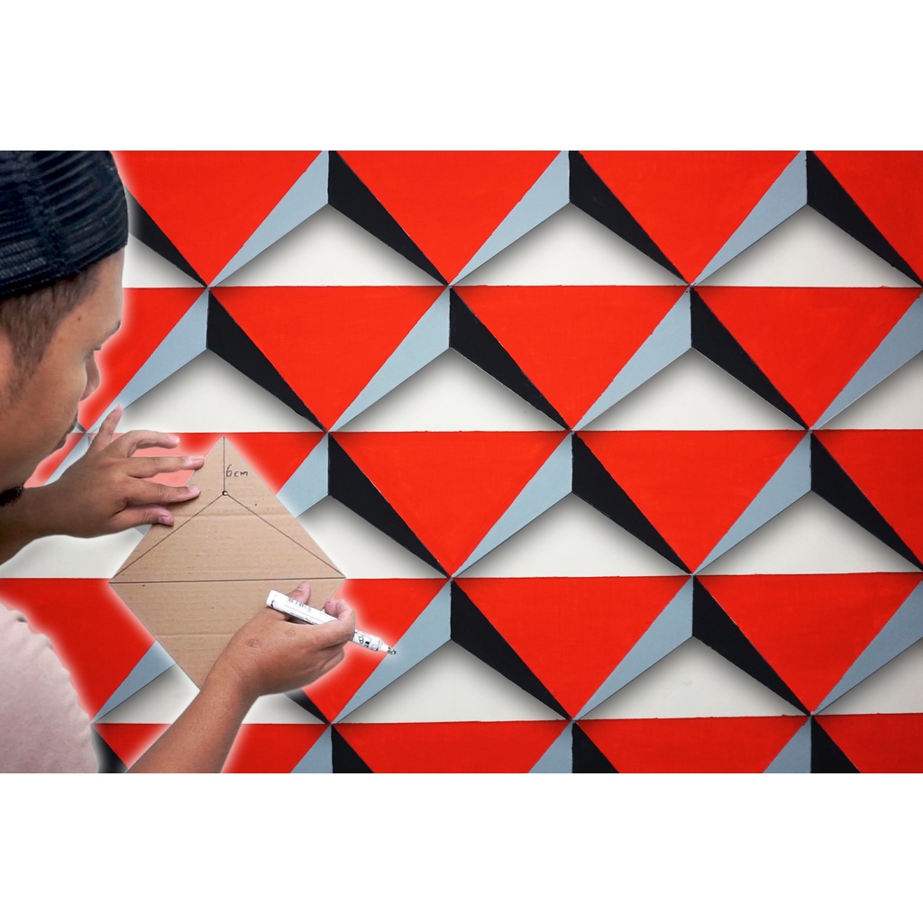 Jual Mal Hiasan Cat Dinding 3D / Pola Dekorasi Dinding 3D Terbaru