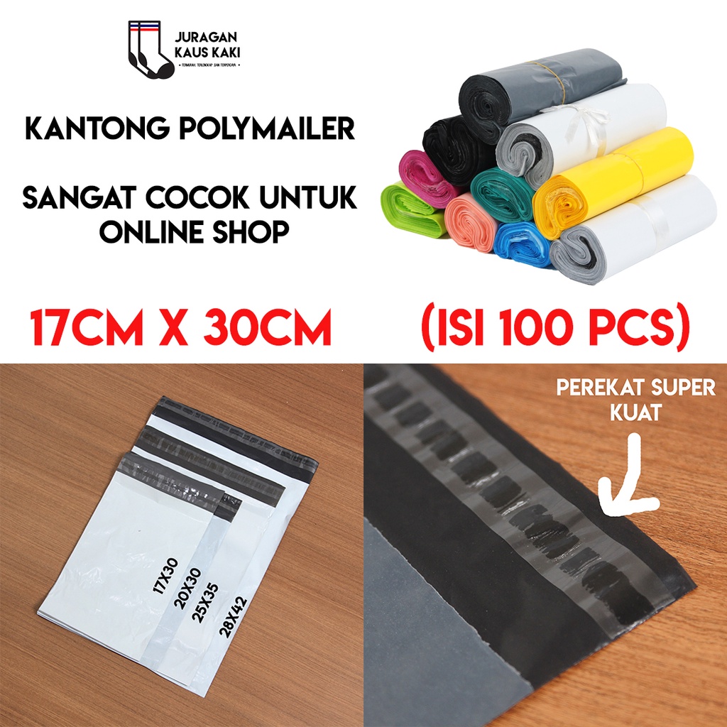 Jual Packaging Plastik Polymailer 17x30 Amplop Kantong Kemasan Isi 100 Pcs Shopee Indonesia 3356