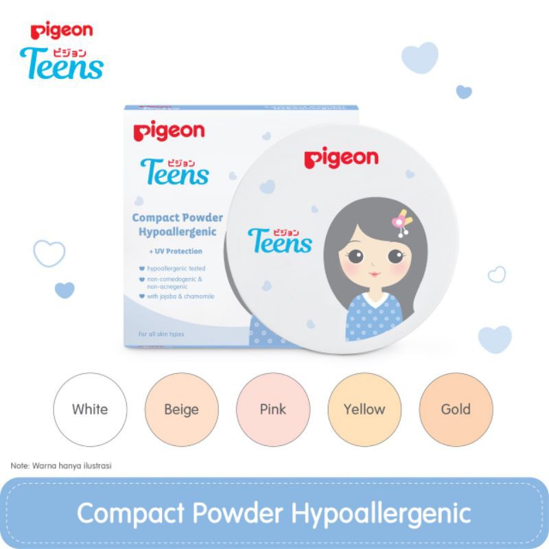 Jual Pigeon Compact Powder Hypoallergenic 14Gr (Kemasan Biru) | Shopee ...