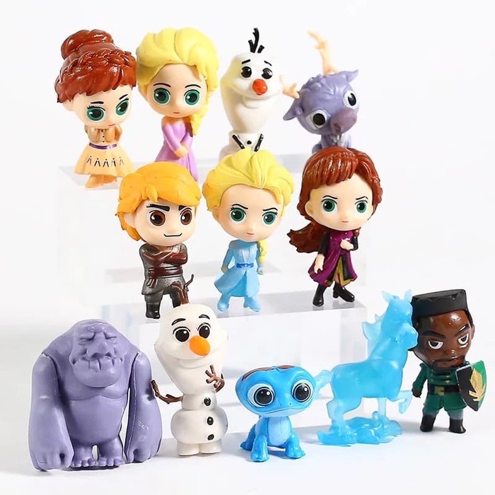 Jual d02f01v Action Figure Frozen Princess Elsa Anna Set 12 Pcs Topper ...