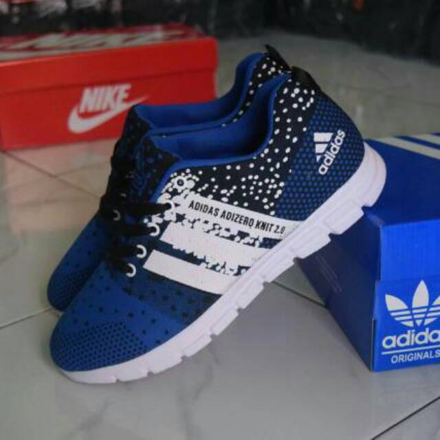 Sepatu adidas adizero knit 2.0 Biru hitam Running Termurah