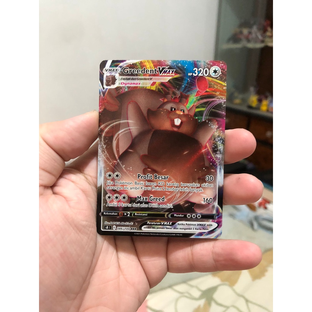 Jual Kartu Pokemon TCG Greedent VMax RRR s8 Teknik Fusion Strike Original  Indonesia Hologram Collection Mew Corviknight Grimmsnarl Eternatus | Shopee  Indonesia