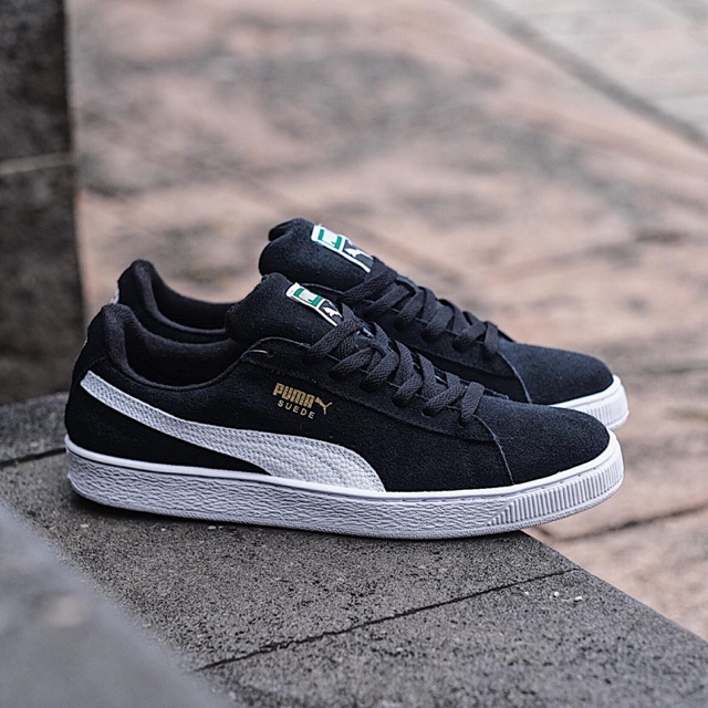 Jual puma suede top black white