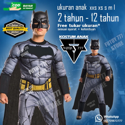 Jual Kostum Costume Batman Anak Baju Justice League Superhero Super ...