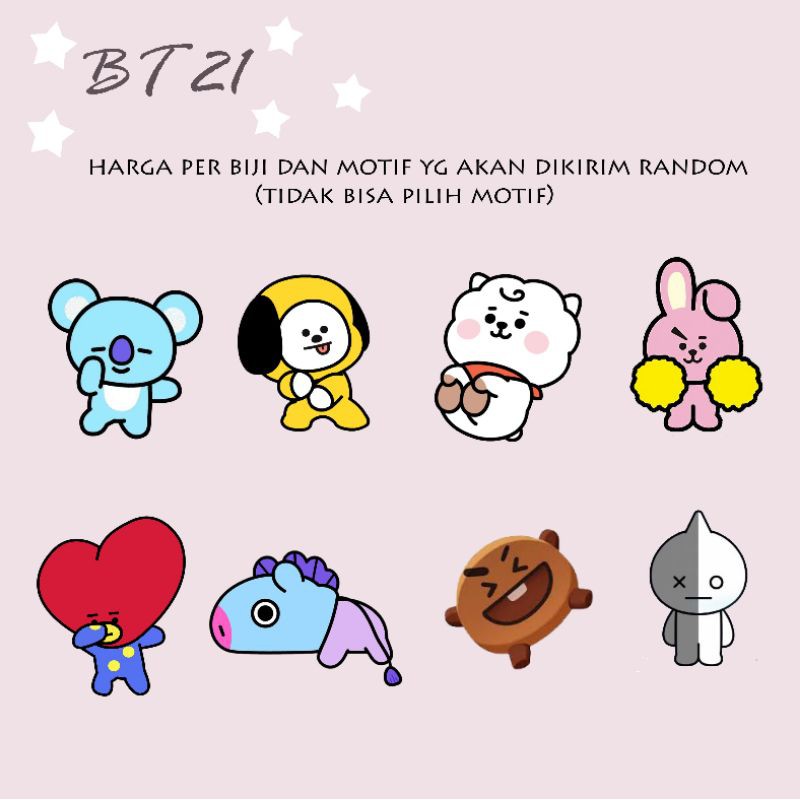 Jual STIKER LUCU MURAH BT 21 / STIKER ESTETIK BeTe 21 / STICKER TUMBLR ...