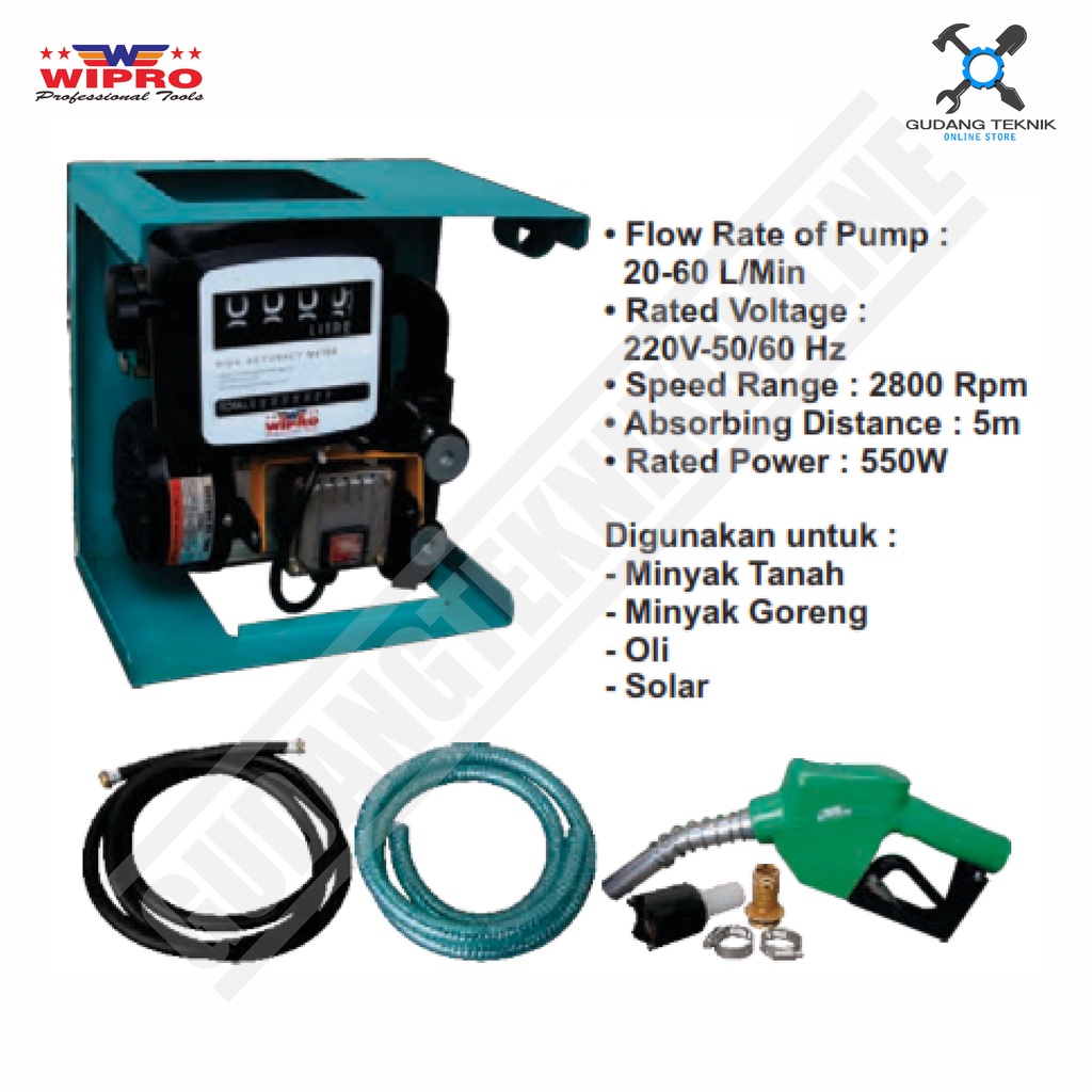 Jual Pompa Minyak Elektrik With Flow Meter WIPRO PMEF-4 / Pompa Minyak ...