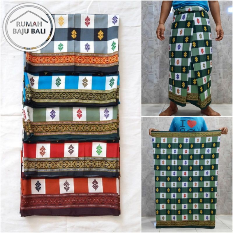 Sarung kotak kotak catur / poleng Bali ukuran 180 & 200 cm