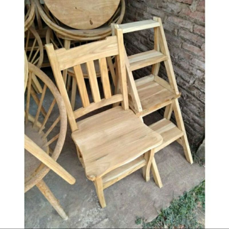 Jual KURSI TANGGA LIPAT KAYU JATI TERMURAH | Shopee Indonesia