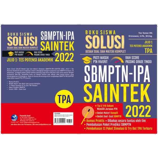 Jual Buku Siswa - SOLUSI SBMPTN Jilid 1,2,3: Tes Potensi Akademik (TPA ...