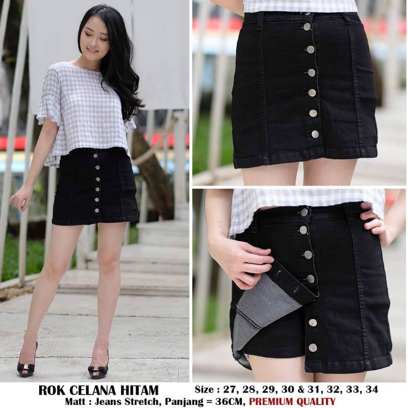 Jual FIRST HAND. READY ROK CELANA HITAM KANCING 27-34 SKORT BLACK ...
