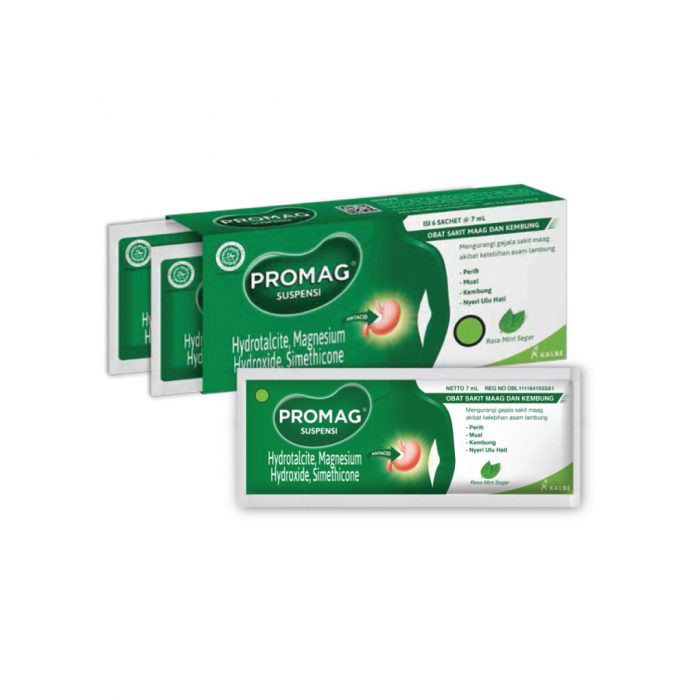 Jual Promag Suspensi Cair Obat Sakit Maag Box isi 6 sachet | Shopee ...