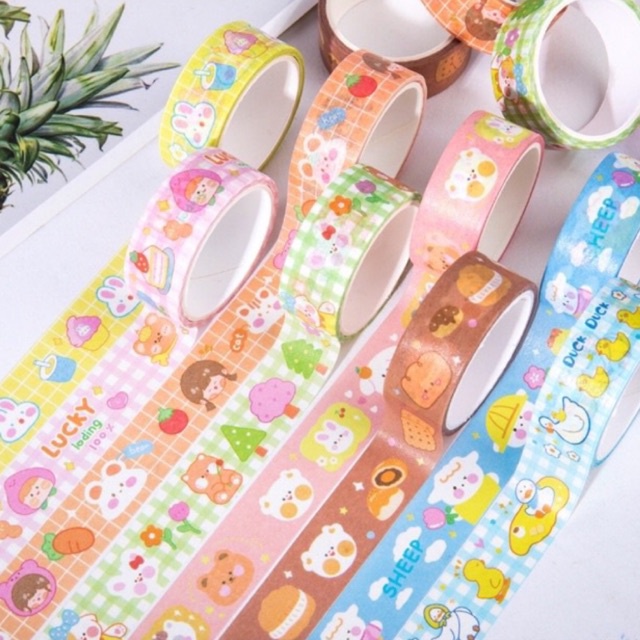 Jual washi tape cute / selotip kertas / sticker aesthetic / solatip ...