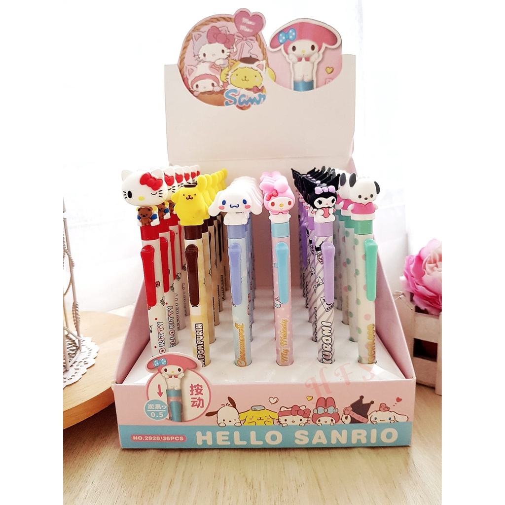 Jual bolpen hello sanrio tinta hitam , pembelian 1 box utuh bisa chat ...