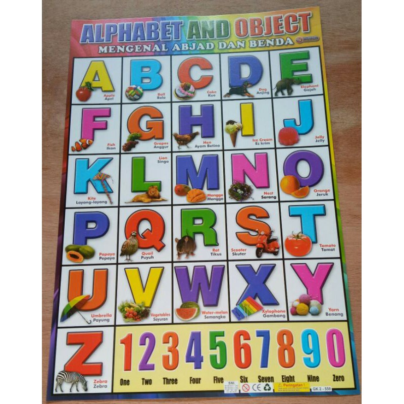 Jual POSTER BELAJAR ABJAD DAN BENDA | Shopee Indonesia