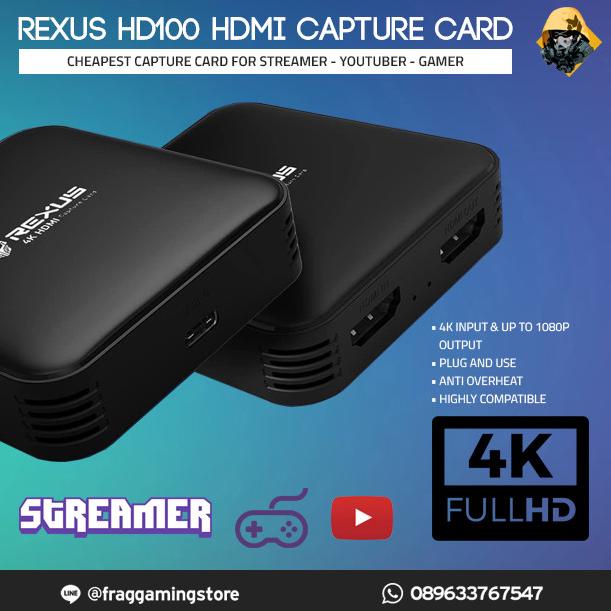 Jual Rexus HDMI 4K Game Capture Card Stream and Record HD100 | Shopee ...