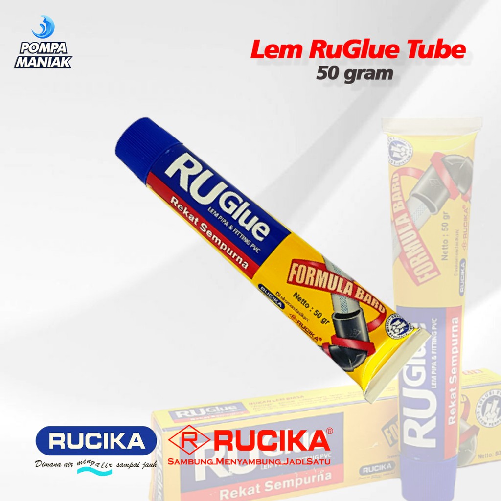 Jual Lem Pipa PVC Ru Glue 50 gram Rucika Tube / RUGlue | Shopee Indonesia