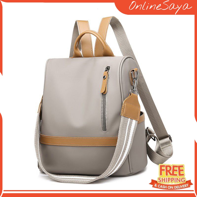 Jual Tas SELEMPANG Ransel Import Backpack Wanita Punggung Sekolah 125 3IN1  - Cokelat Muda - Kab. Klaten - Al Fattah Official Store