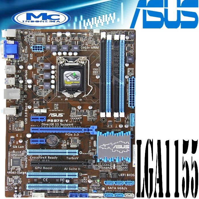 Jual MOBO Mainboard Motherboard ASUS B75 ATX Intel LGA 1155 | Shopee ...