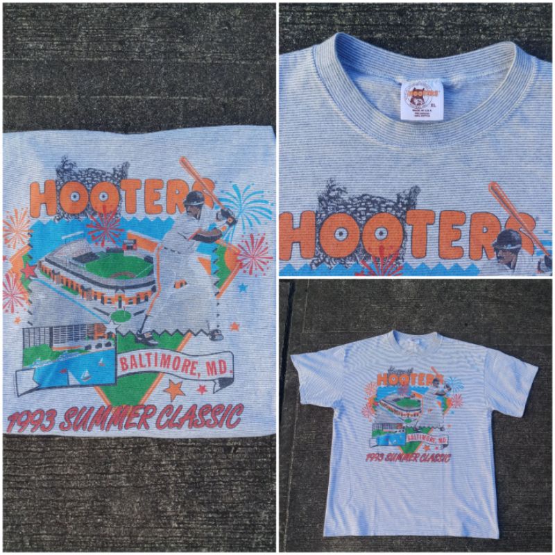 Jual Kaos Vintage Hooters Baltimore,md 1993 summer classic | Shopee ...