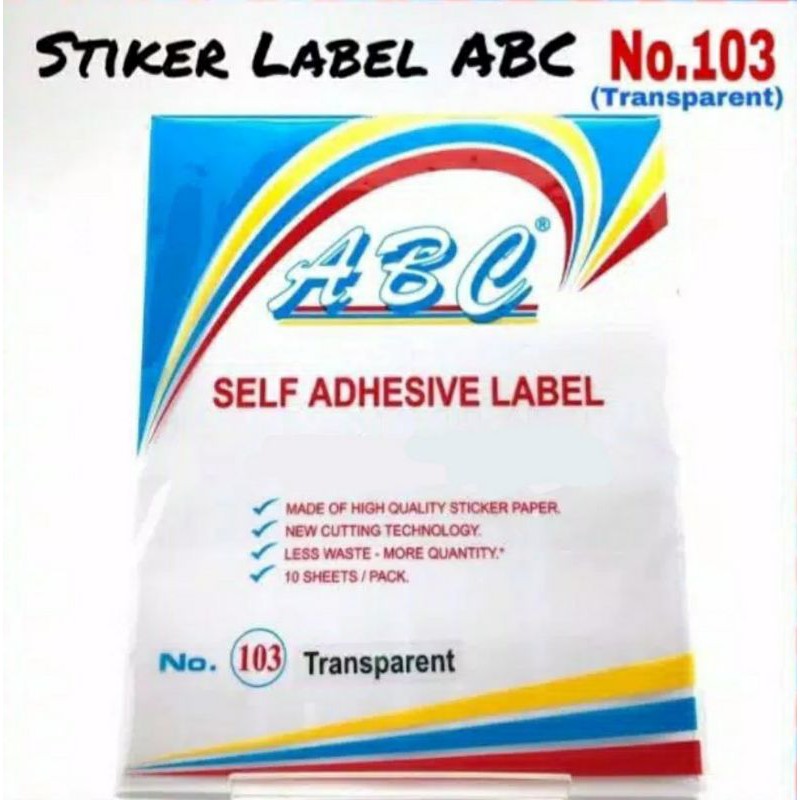 Jual Label undangan/ label nama 103/ 121 transparan ABC | Shopee Indonesia