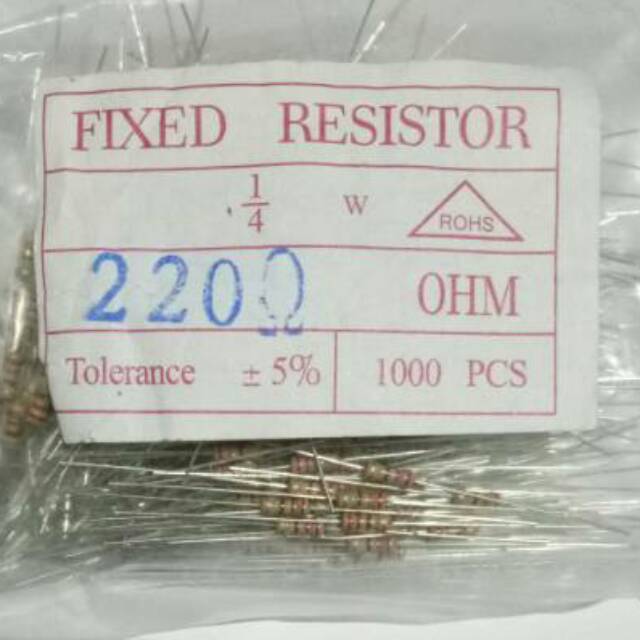 Jual 25 PCS RESISTOR 220 OHM 220R 1/4 W | Shopee Indonesia